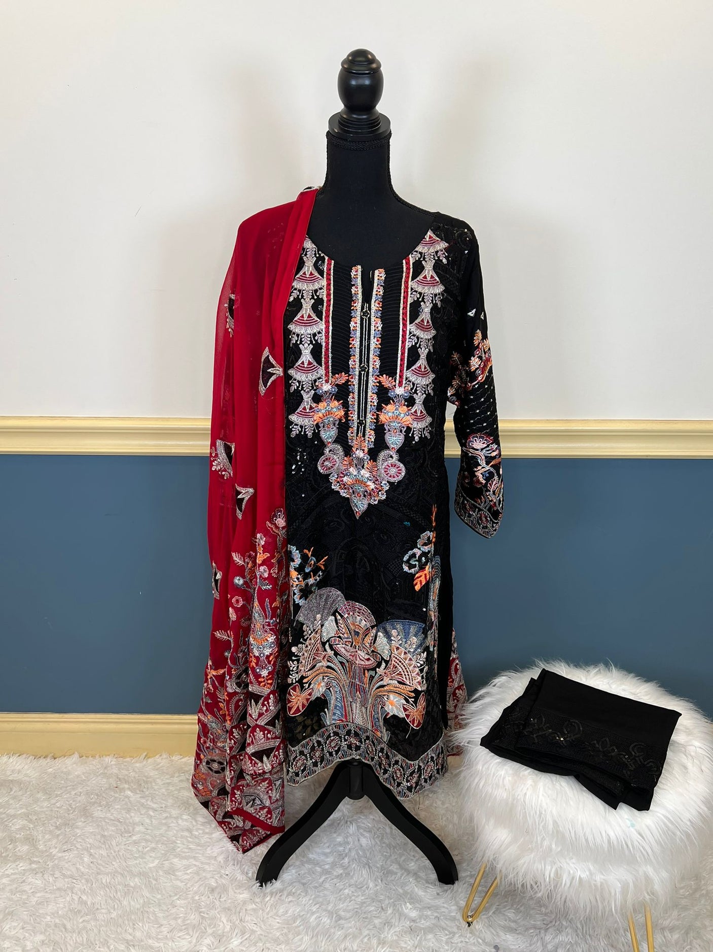 Pakistani Stitched Embroidery Party Wear Dresses Ready To Ship