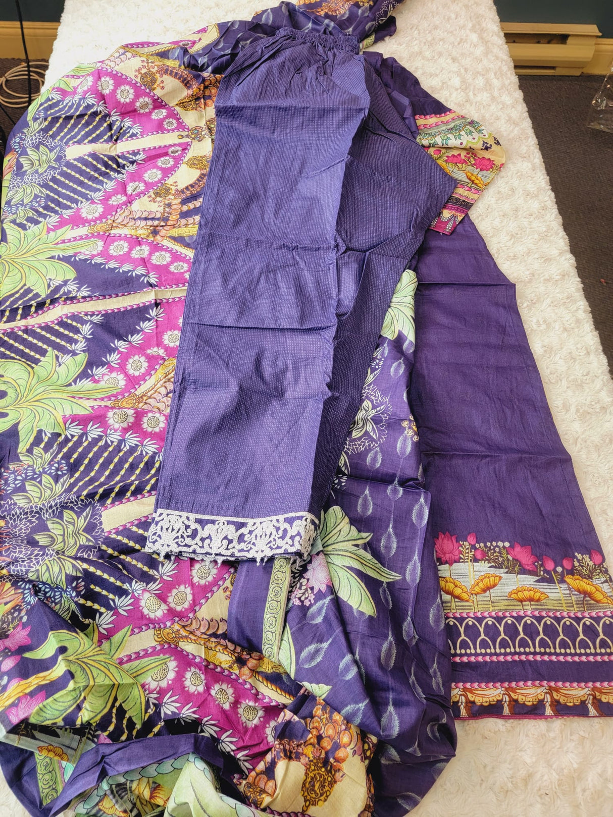 Indian Stitched Embroidery Suit Ready To Ship