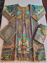 Pakistani Linen Embroidered Salwar kameez Ready To Ship