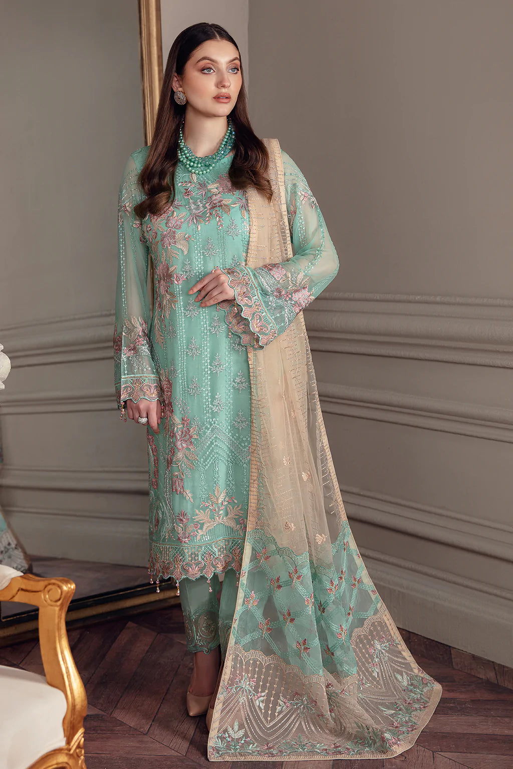 Chevron by Ramsha Luxury Chiffon Embroidered Collection