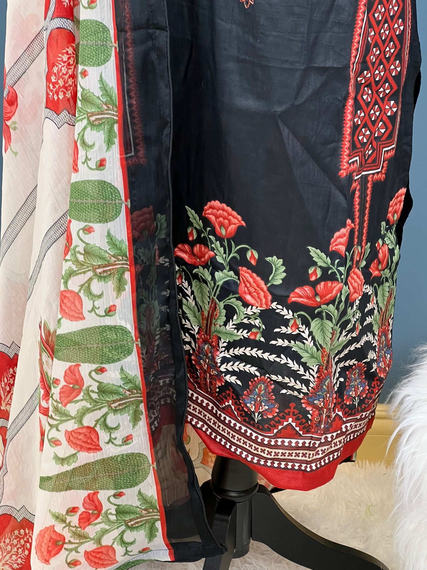 Pakistani Stitched lawn Embroidered Salwar kameez ready to ship