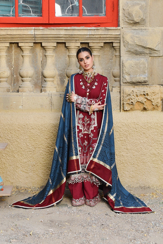 Qalamkar Kashaf Luxury Embroidered Shawl Collection 2022 - 100% Original