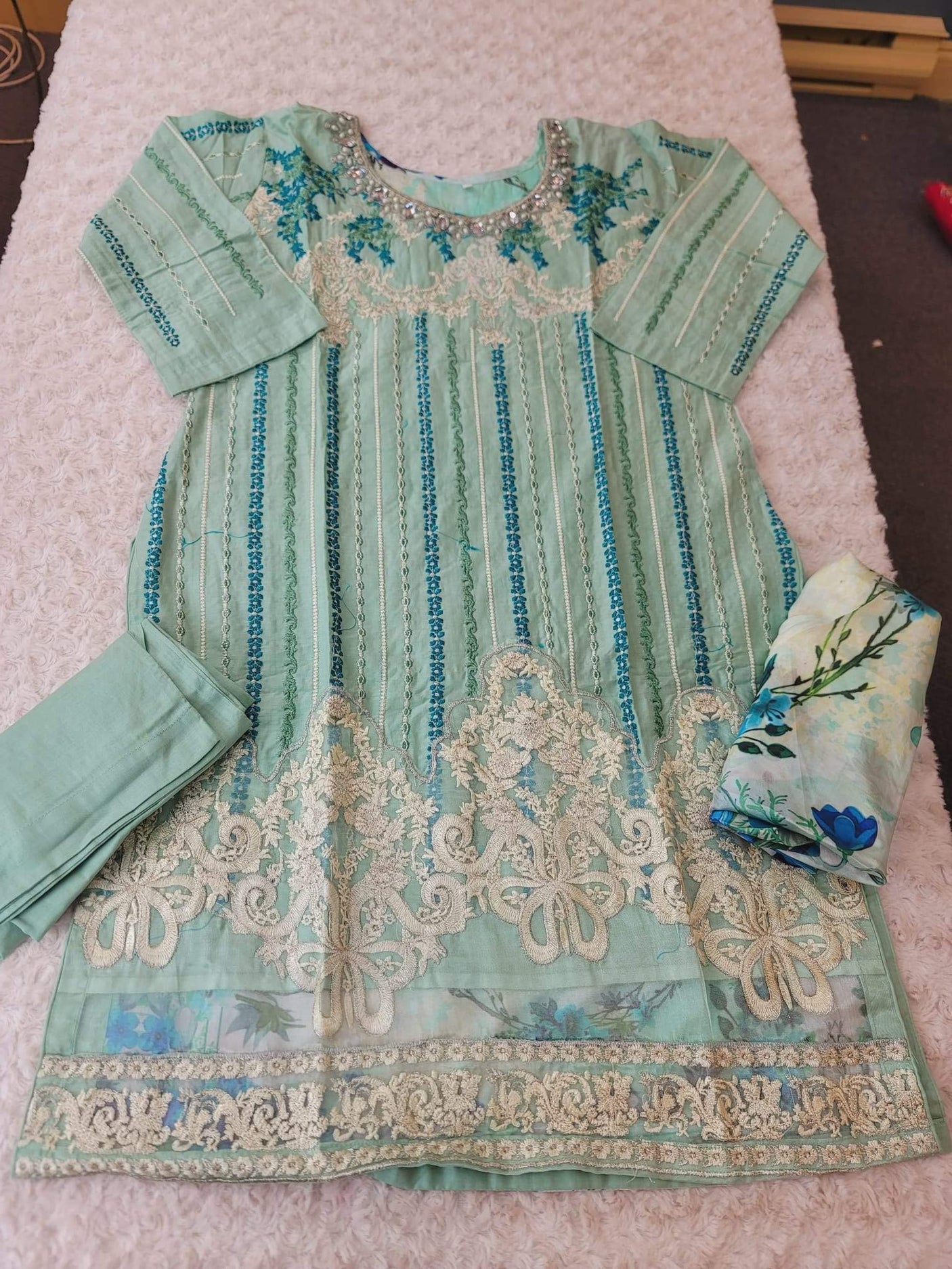 Pakistani Stitched Embroidered luxury lawn Dresses Ready To Ship