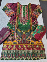 Pakistani stitched  lawn Embroidered Salwar kameez ready to ship