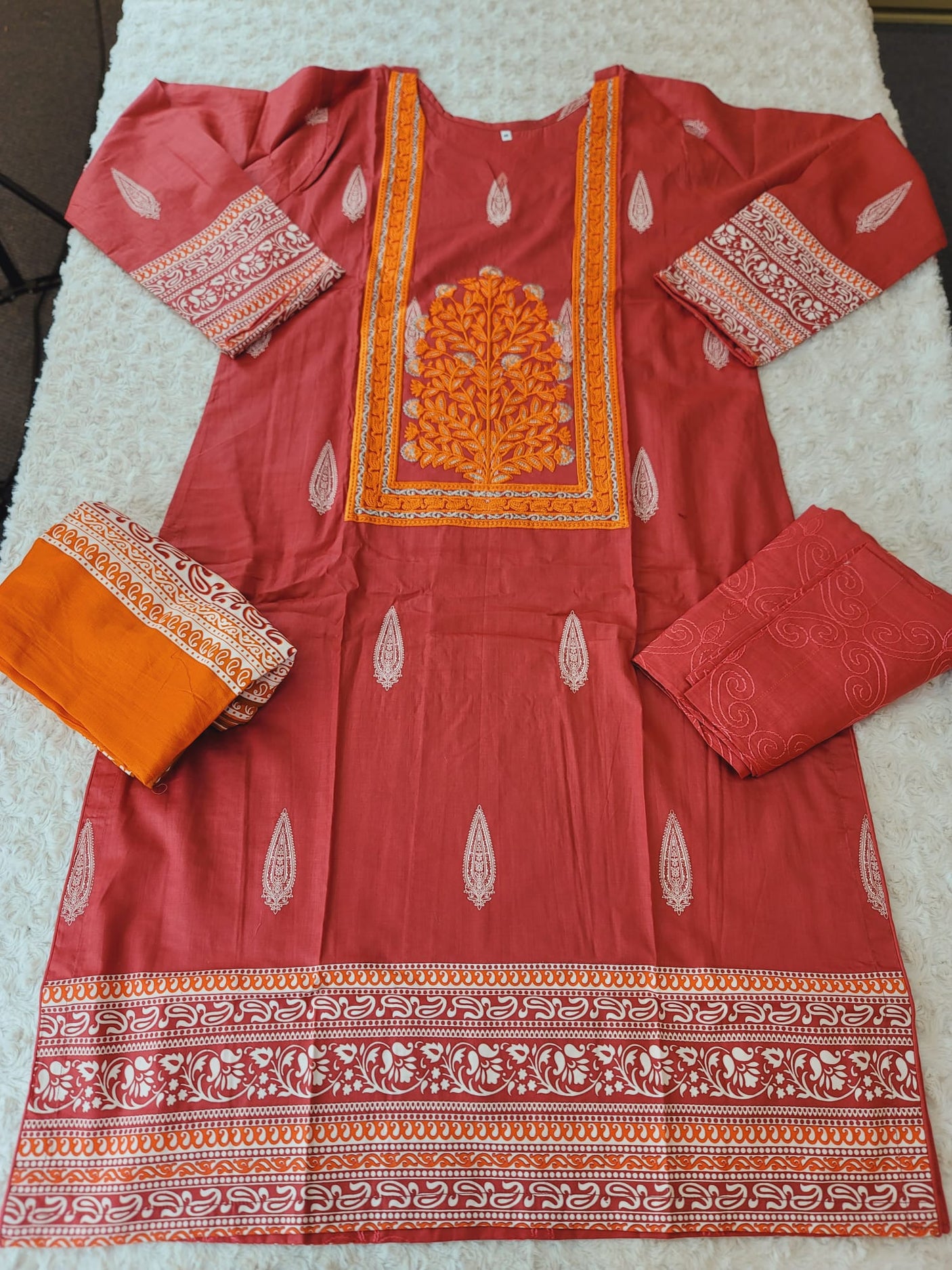 Pakistani stitched  lawn Embroidered Salwar kameez ready to ship