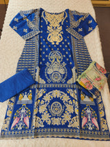 Pakistani stitched  lawn Embroidered Salwar kameez ready to ship