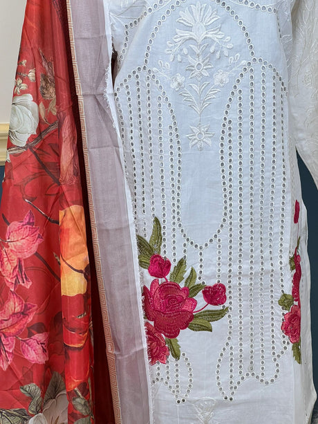 Pakistani Stitched lawn Embroidered Salwar kameez ready to ship