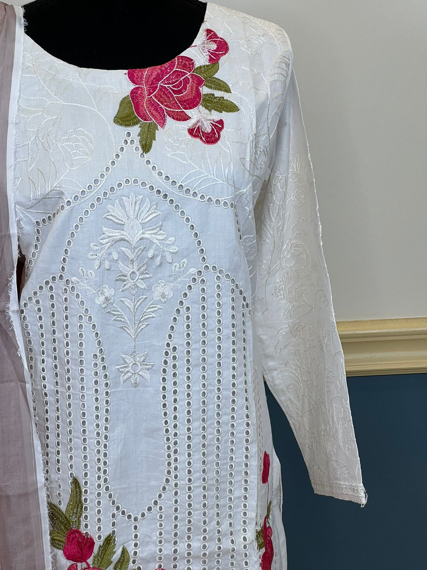 Pakistani Stitched lawn Embroidered Salwar kameez ready to ship