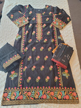 Indian Cotton Stitched Embroidery Suit Ready To Ship