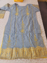 Pakistani Stitched Embroidered luxury lawn Dresses With Silk Dupatta Ready To Ship