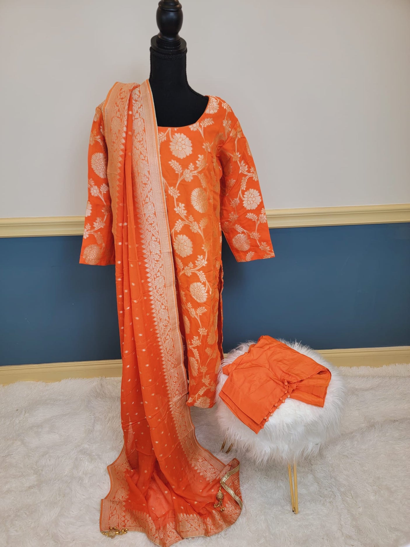 Pure Khaddi Georgette Banarasi Salwer Kamiz