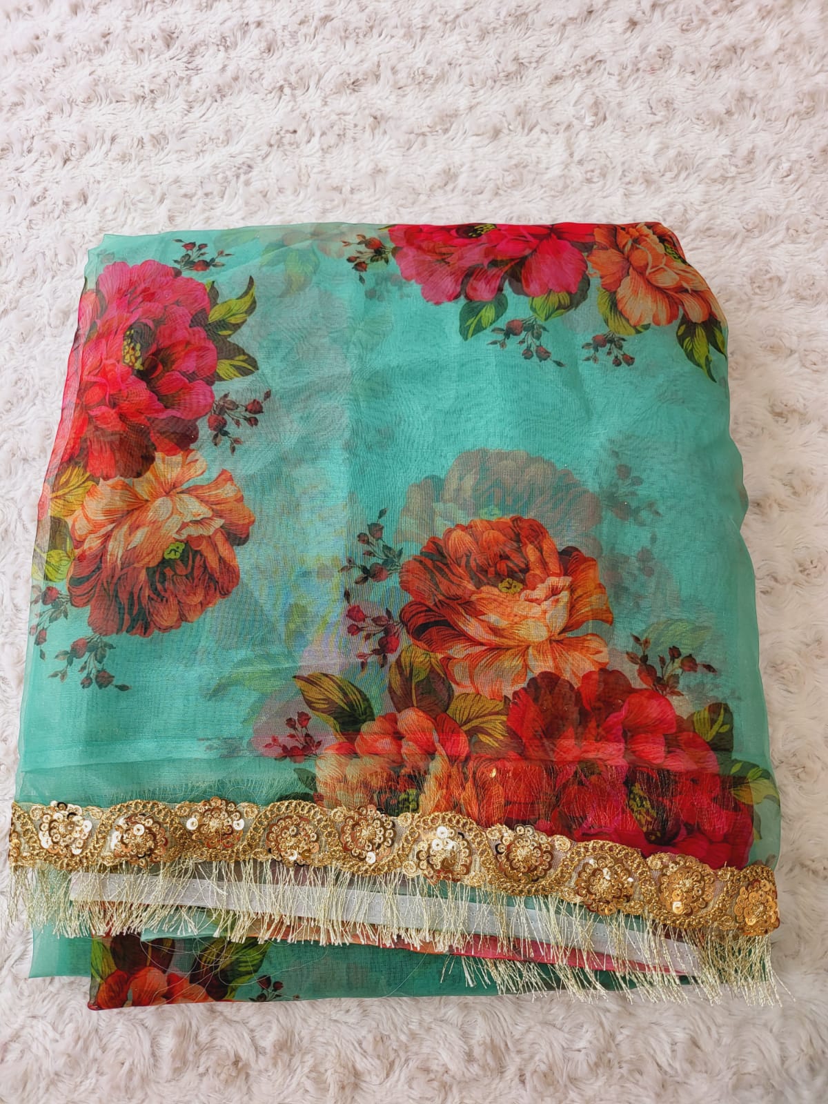 Pure Organza Saree with Stiched Blouse