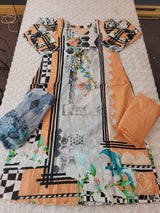 Indian Cotton Stitched Embroidery Suit Ready To Ship