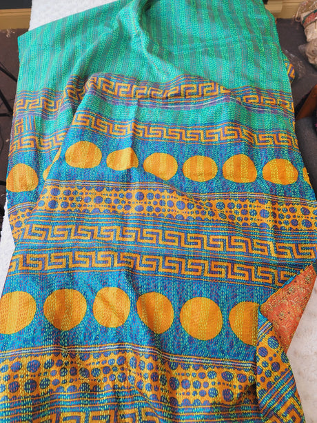 Pure hand stitched, math-stitch silk stoles which can be carried both ways!