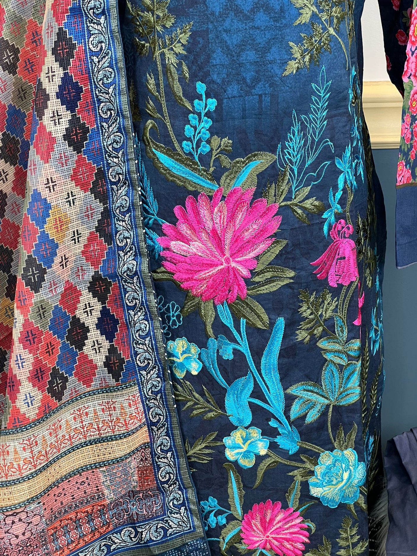 Pakistani Stitched Luxury Embroidered lawn Salwar kameez ready to ship