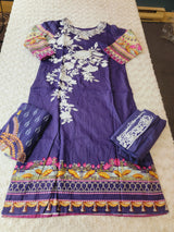 Indian Cotton Stitched Embroidery Suit Ready To Ship