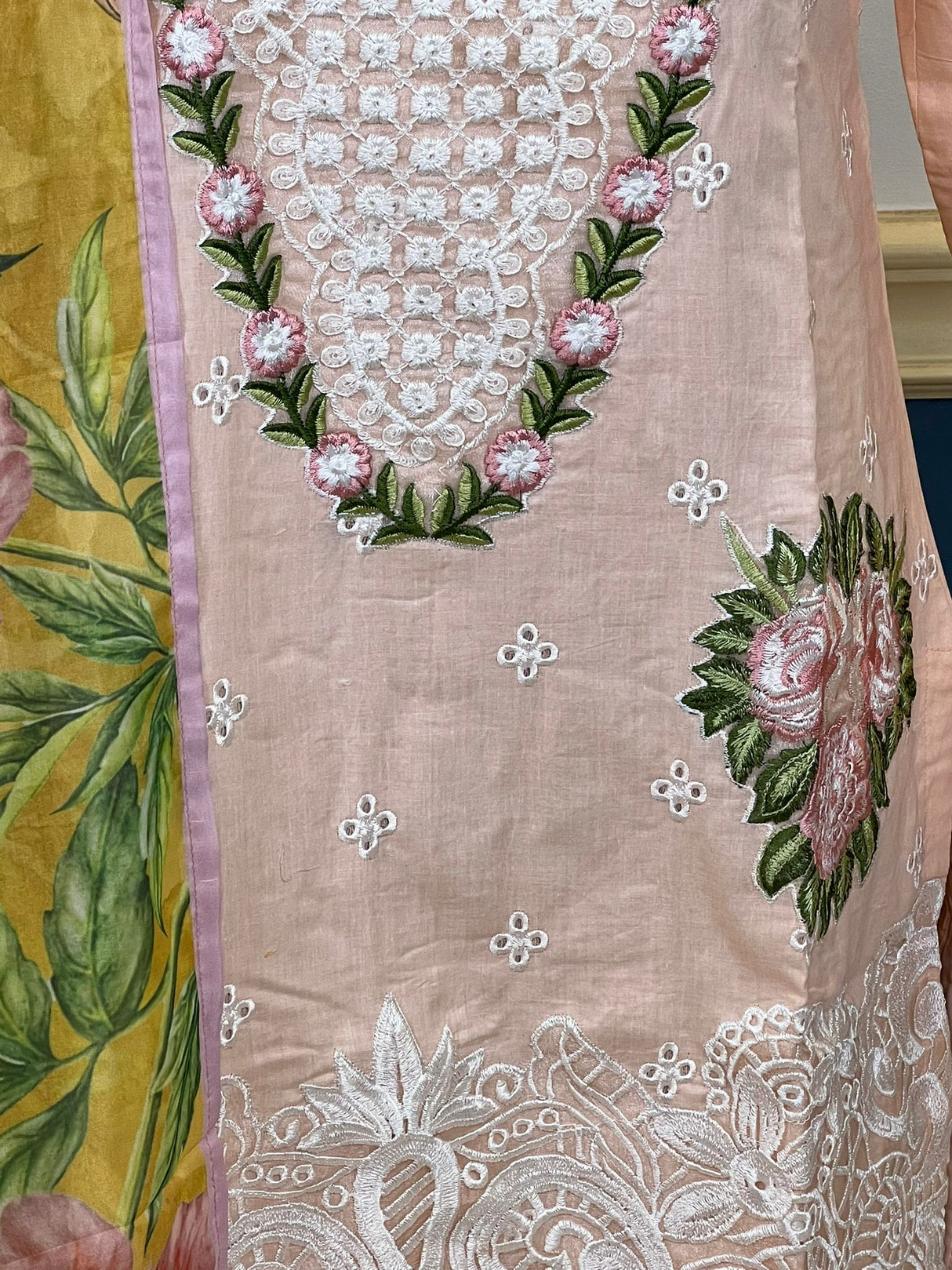 Luxury lawn with Silk dupatta Ready To Ship