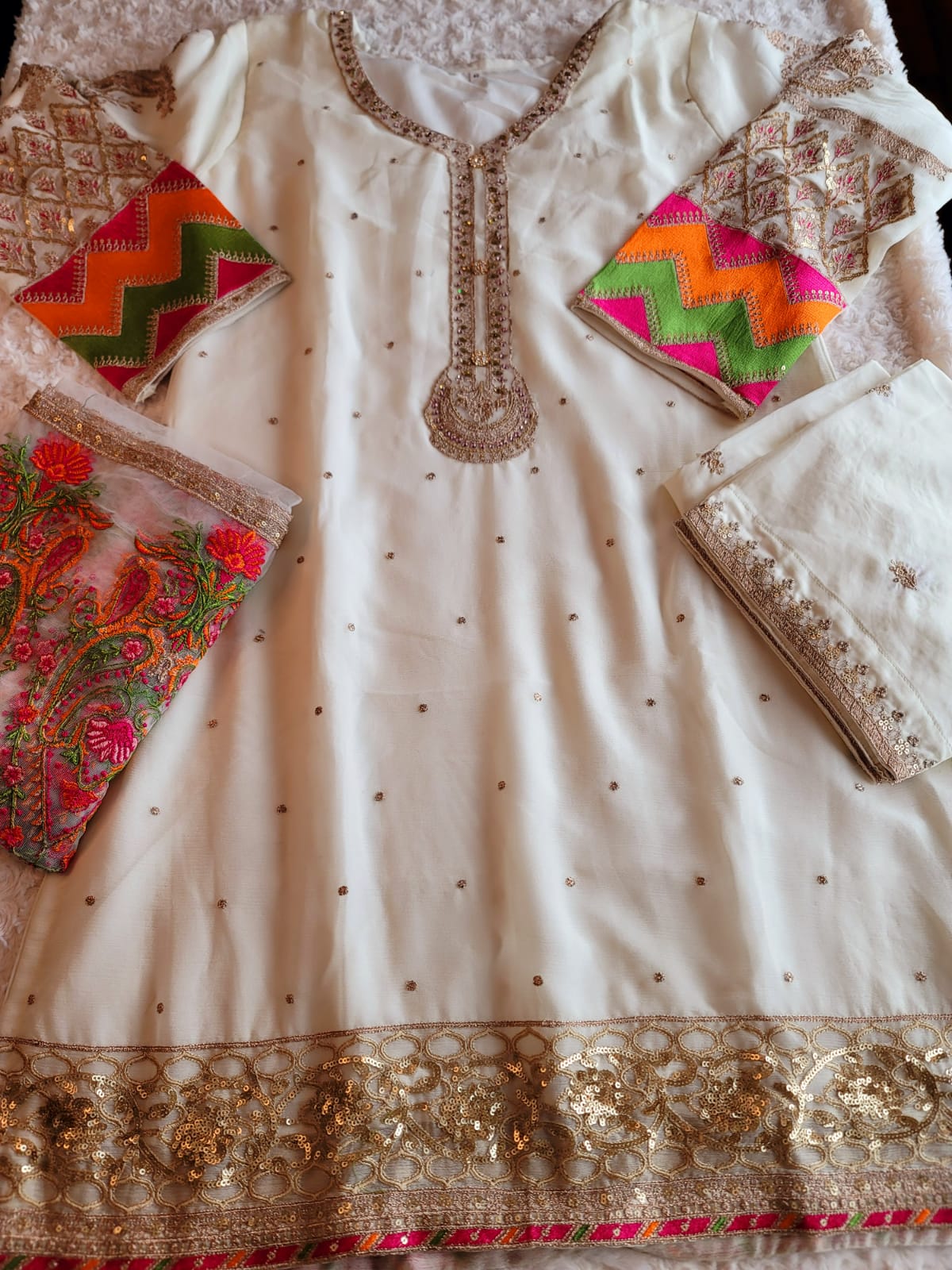 Pakistani Stitched Embroidery Party Wear Dresses Ready To Ship