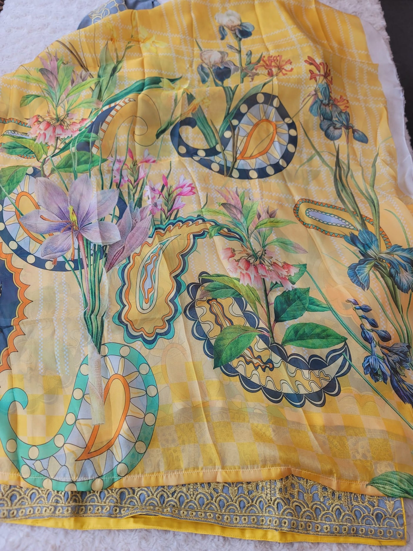 Pakistani Stitched Embroidered luxury lawn Dresses With Silk Dupatta Ready To Ship