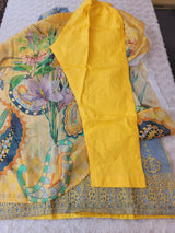 Pakistani Stitched Embroidered luxury lawn Dresses With Silk Dupatta Ready To Ship