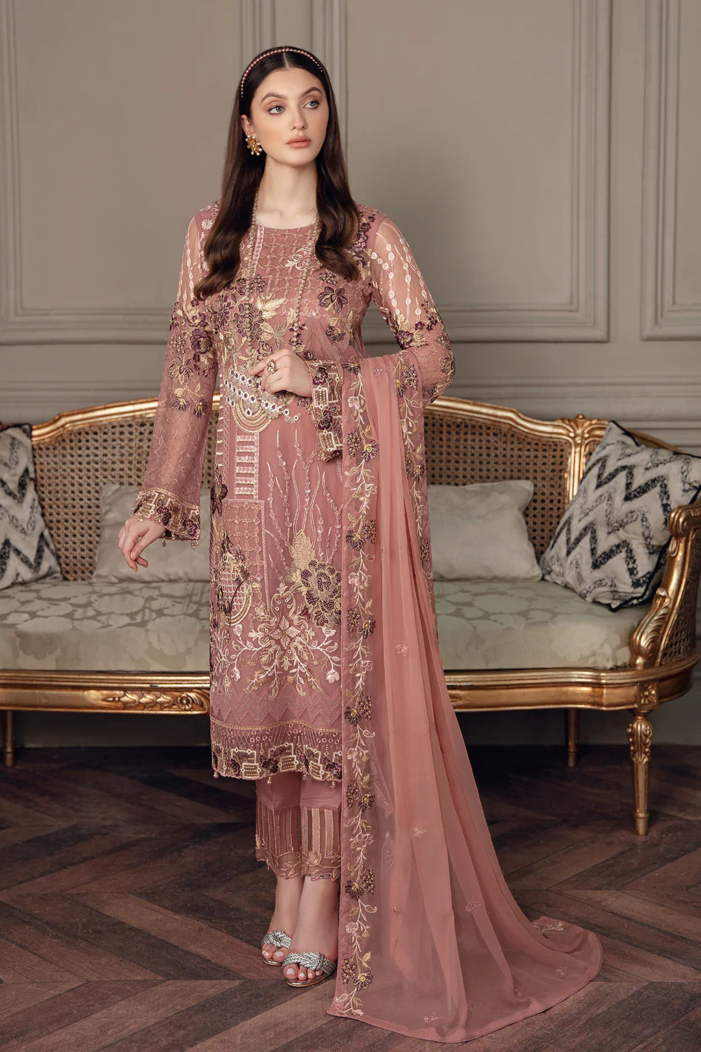 Chevron by Ramsha Luxury Chiffon Embroidered Collection