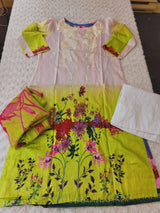 Indian Cotton Stitched Embroidery Suit Ready To Ship