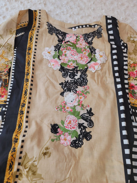 Indian Cotton Stitched Embroidery Suit Ready To Ship