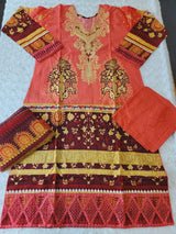 Pakistani stitched  lawn Embroidered Salwar kameez ready to ship