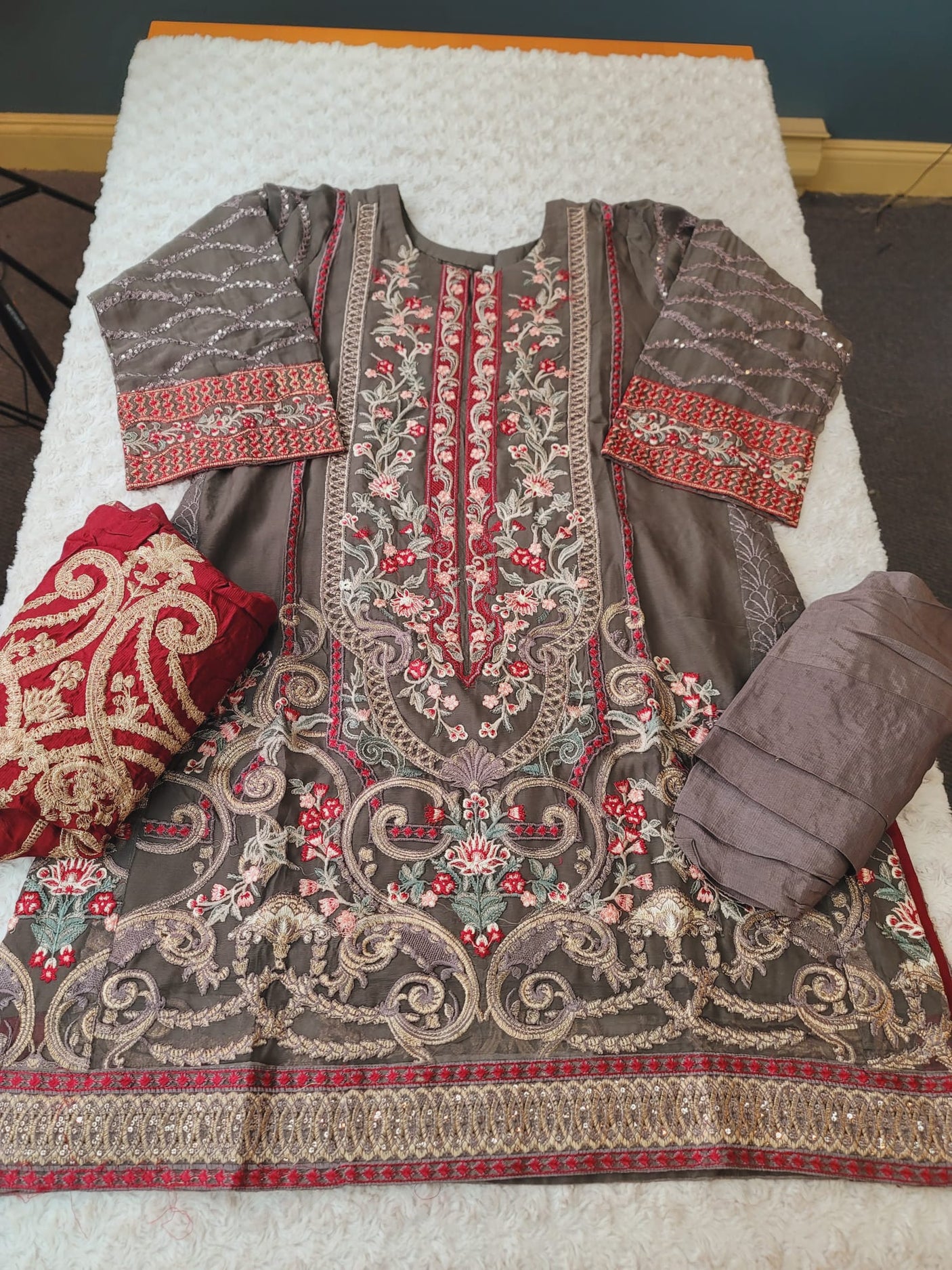 Pakistani Stitched Embroidery Party Wear Dresses Ready To Ship