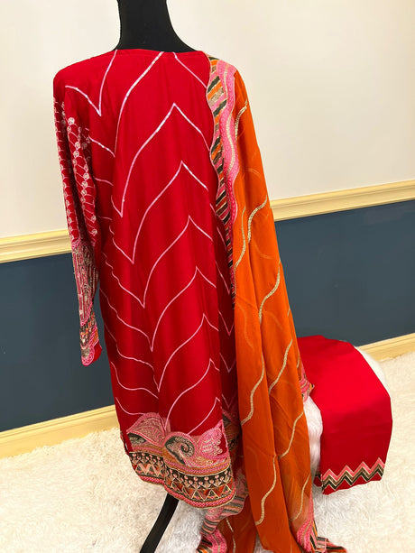 Pakistani Stitched Embroidery Party Wear Dresses Ready To Ship