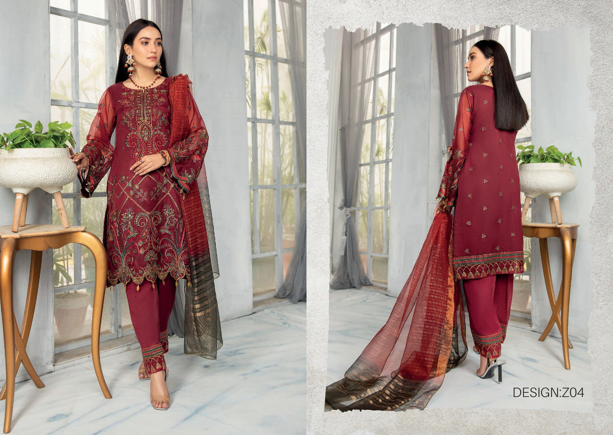 Zuha By Zylish Book Chiffon Collection -100% Original Guaranteed