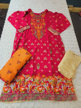 Pakistani linen Embroidered Salwar kameez Ready To Ship
