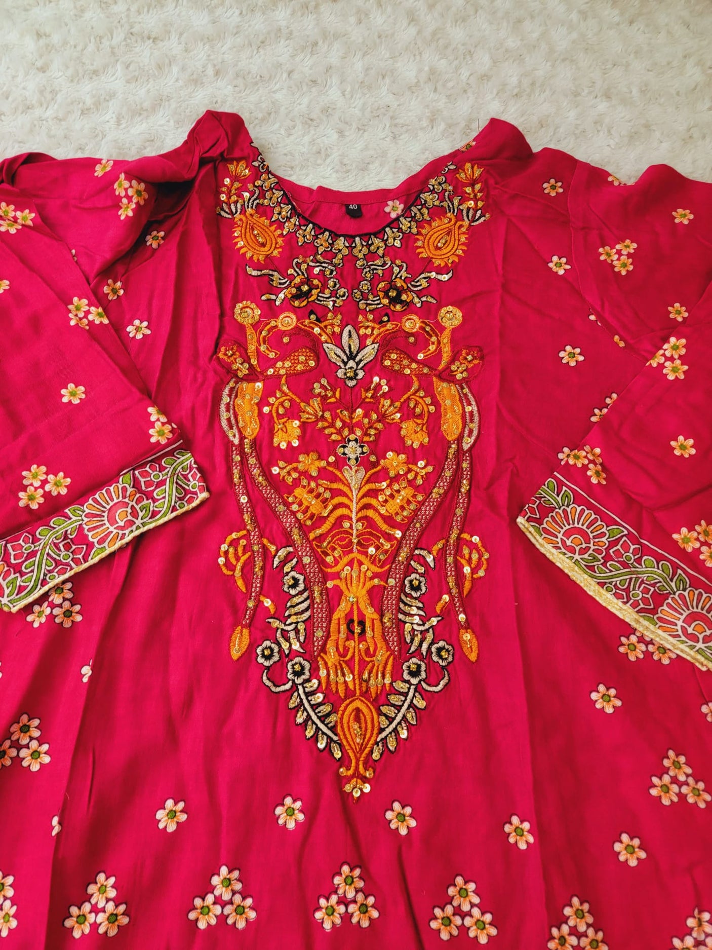 Pakistani linen Embroidered Salwar kameez Ready To Ship