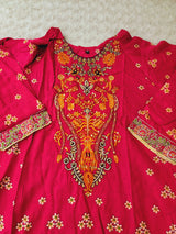 Pakistani linen Embroidered Salwar kameez Ready To Ship