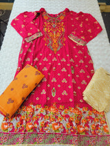 Pakistani linen Embroidered Salwar kameez Ready To Ship