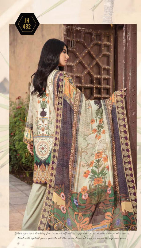 Johra Mahsa Embroidered Digital Printed Lawn-100% Original Guaranteed