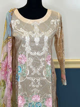 Pakistani lawn stitched  Embroidered Suit Ready To Ship