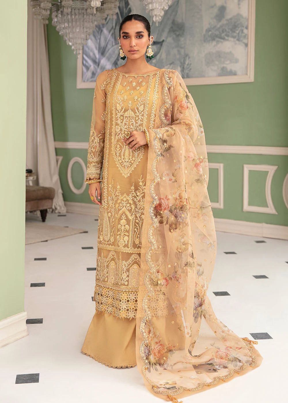 La Fuchsia By Afrozeh Embroidered Chiffon Suits