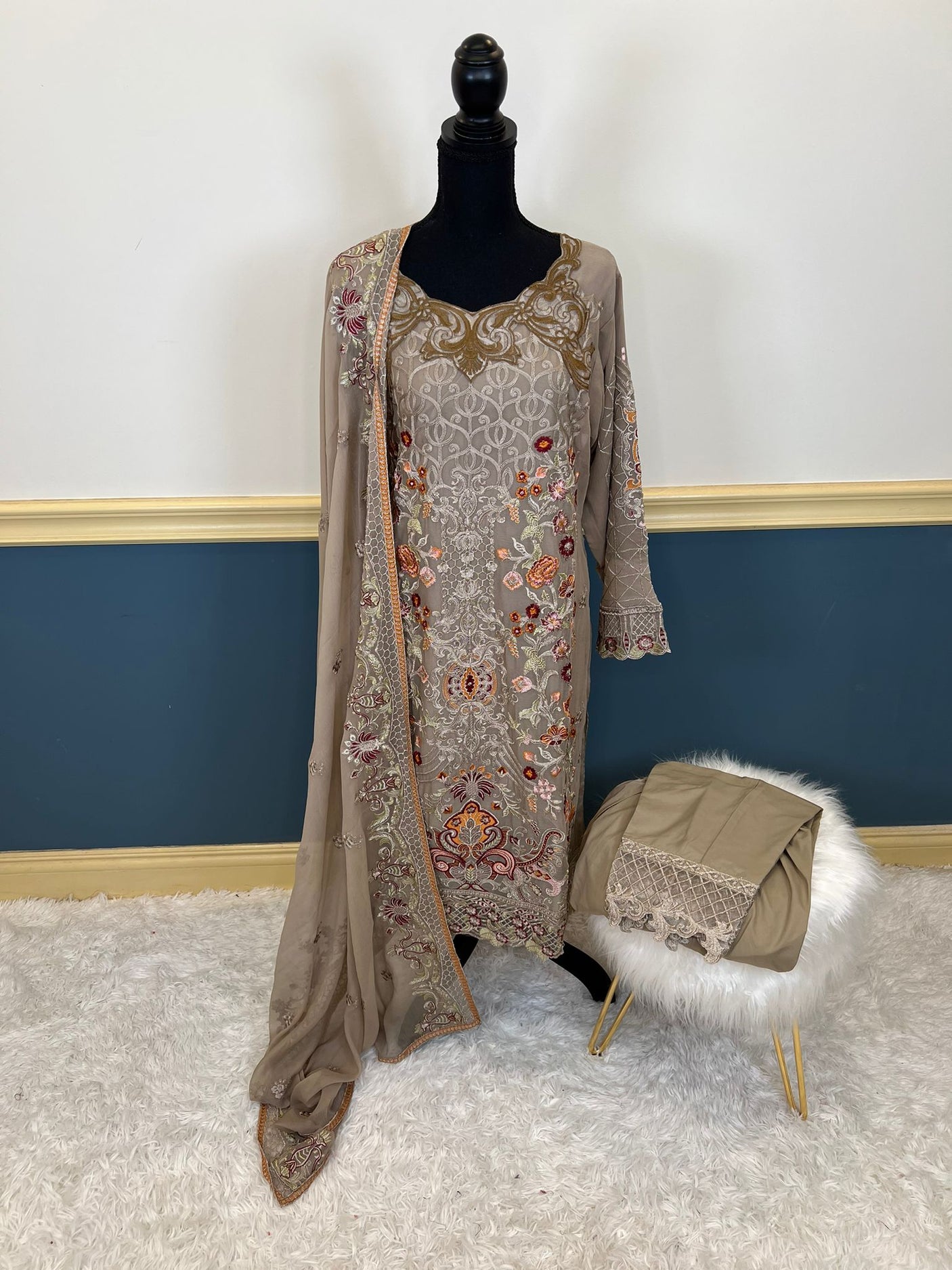 Pakistani Stitched Embroidery Party Wear Dresses Ready To Ship