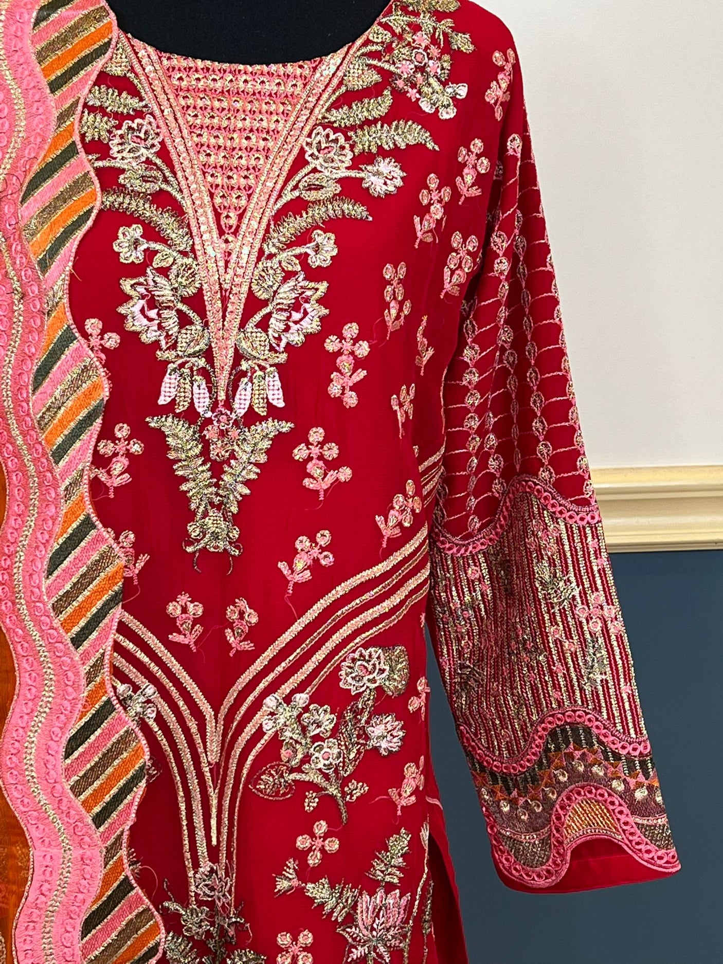 Pakistani Stitched Embroidery Party Wear Dresses Ready To Ship