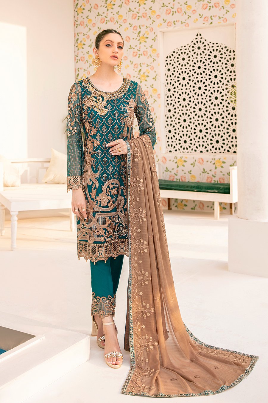 Minhal Luxury Chiffon Embroidered 2021 -100% Original Guaranteed