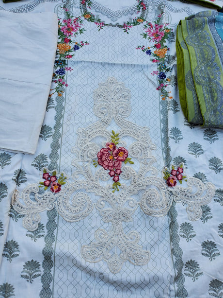 Pakistani Stitched Embroidery Lawn Suit Ready To Ship