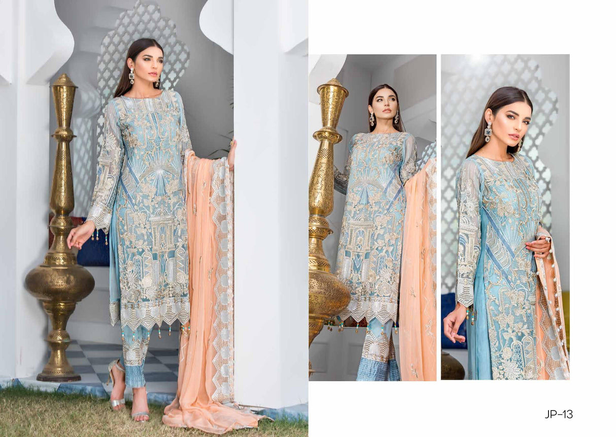 Jannan Final Premium Chiffon Embroidered Collection 2021 -100% Original Guaranteed