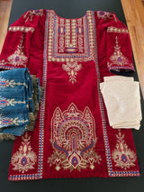 Pakistani Stitched Embroidery Party Wear Dresses Ready To Ship