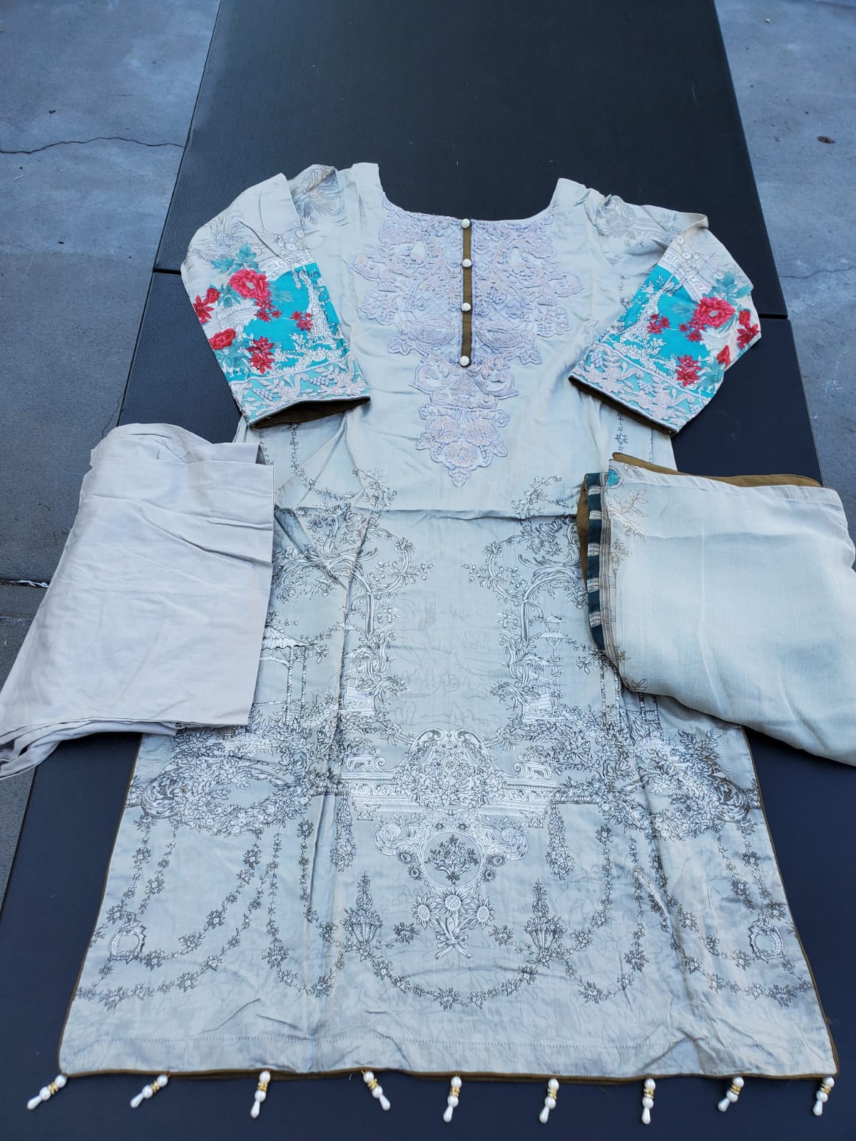 Pakistani Stitched Embroidery Lawn Suit Ready To Ship