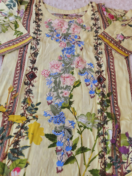 Indian Cotton Stitched Embroidery Suit Ready To Ship