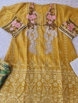 Pakistani Stitched Embroidered luxury lawn Dresses With Silk Dupatta Ready To Ship