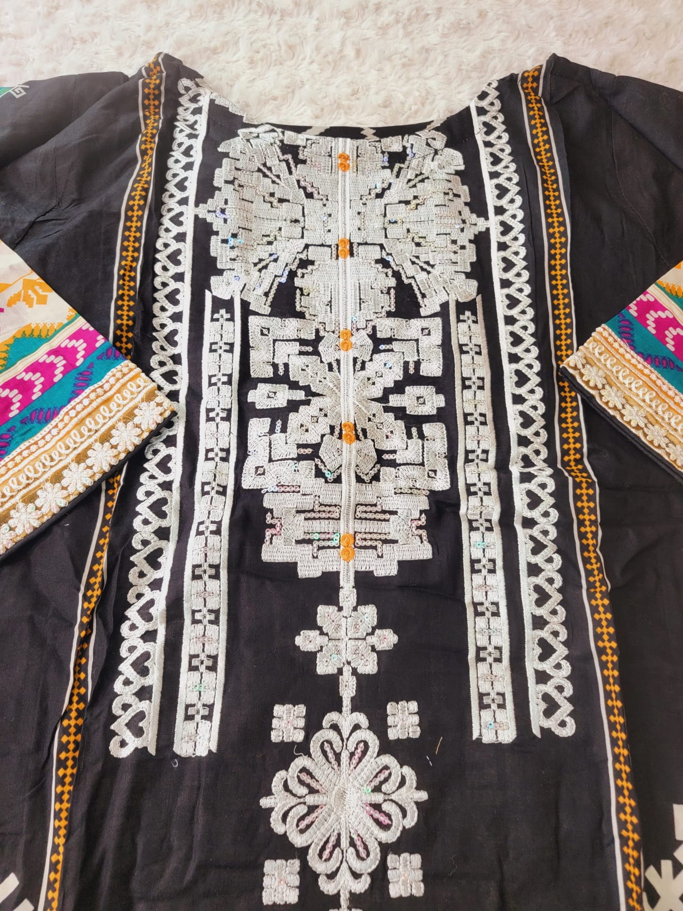 Pakistani Stitched lawn Embroidered Salwar kameez ready to ship