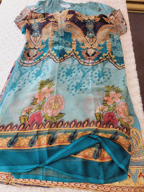 Indian Cotton Stitched Embroidery Suit Ready To Ship