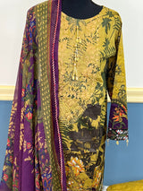 Pakistani Stitched lawn Embroidered Salwar kameez ready to ship